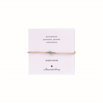 a beautiful story - Iris Card Aventurine Bracelet goldfarbig - WERTE FREUNDE