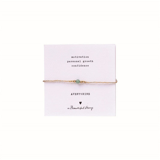a beautiful story - Iris Card Aventurine Bracelet goldfarbig - WERTE FREUNDE