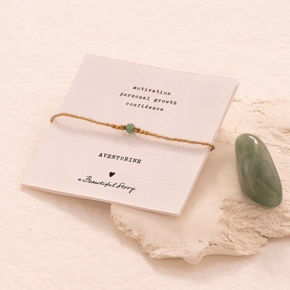 a beautiful story - Iris Card Aventurine Bracelet goldfarbig - WERTE FREUNDE