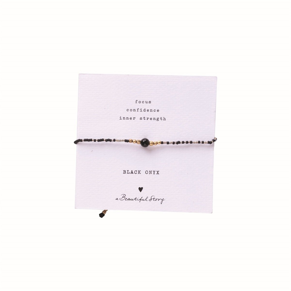 a beautiful story - Iris Card Black Onyx Bracelet GC - WERTE FREUNDE