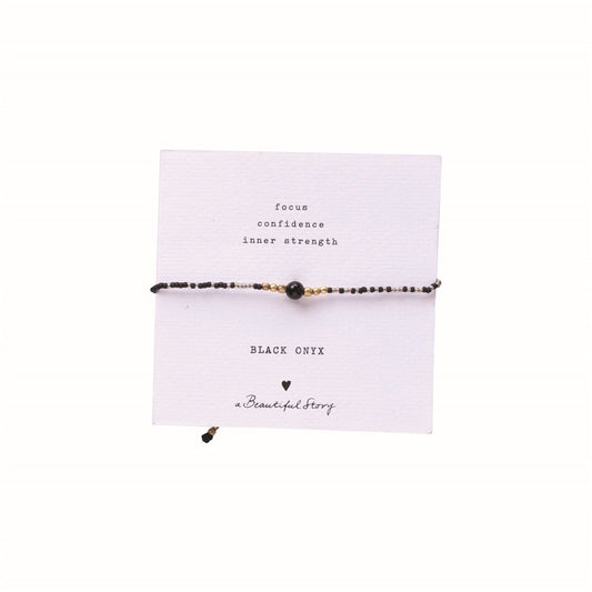 a beautiful story - Iris Card Black Onyx Bracelet GC - WERTE FREUNDE