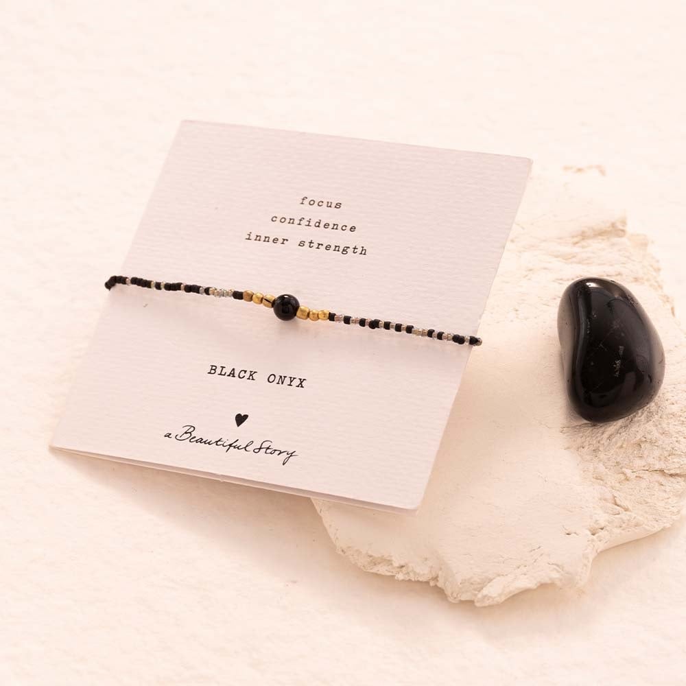 a beautiful story - Iris Card Black Onyx Bracelet GC - WERTE FREUNDE