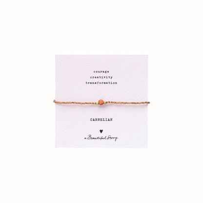 a beautiful story - Iris Card Carnelian Bracelet goldfarbig - WERTE FREUNDE