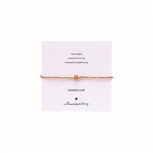 a beautiful story - Iris Card Carnelian Bracelet goldfarbig - WERTE FREUNDE