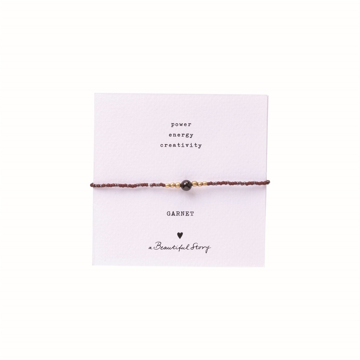 a beautiful story - Iris Card Garnet Bracelet goldfarbig - WERTE FREUNDE