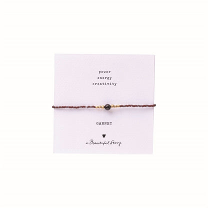 a beautiful story - Iris Card Garnet Bracelet goldfarbig - WERTE FREUNDE