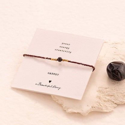 a beautiful story - Iris Card Garnet Bracelet goldfarbig - WERTE FREUNDE
