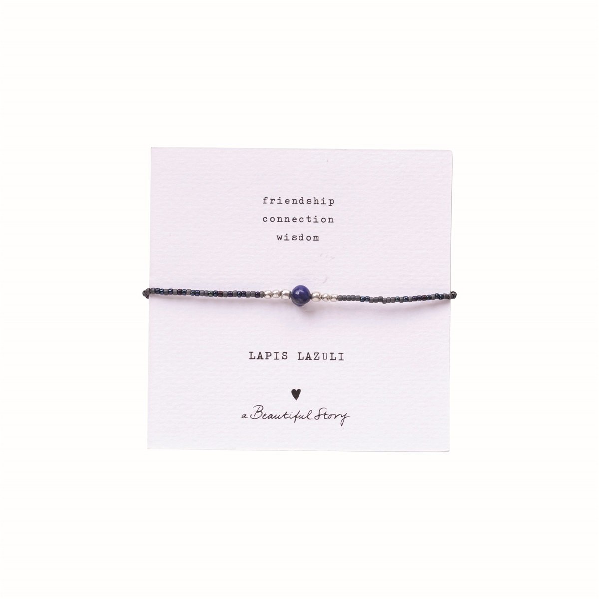 a beautiful story - Iris Card Lapis lazuli Bracelet silberfarbig - WERTE FREUNDE