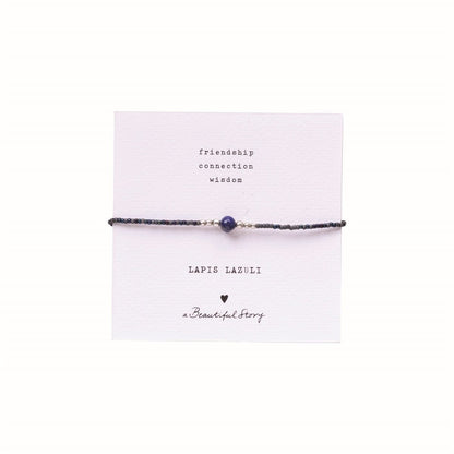 a beautiful story - Iris Card Lapis lazuli Bracelet silberfarbig - WERTE FREUNDE