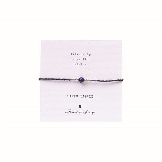 a beautiful story - Iris Card Lapis lazuli Bracelet silberfarbig - WERTE FREUNDE