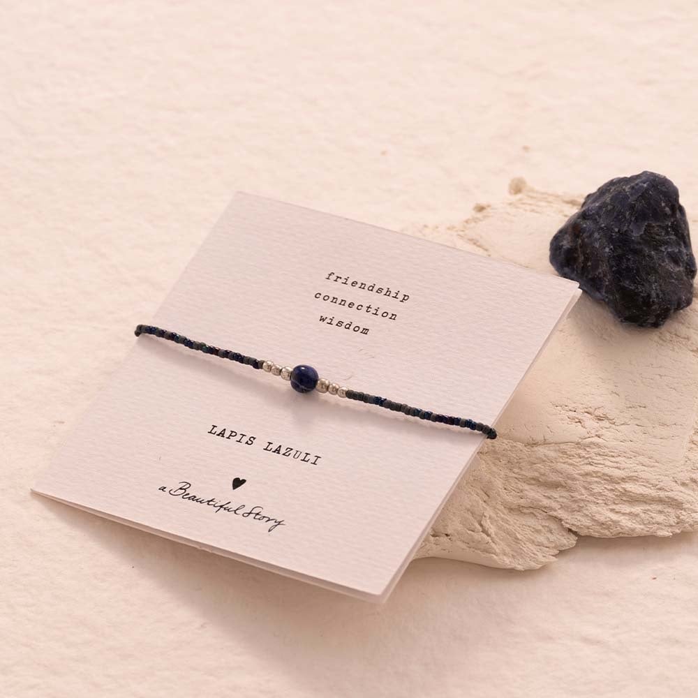 a beautiful story - Iris Card Lapis lazuli Bracelet silberfarbig - WERTE FREUNDE