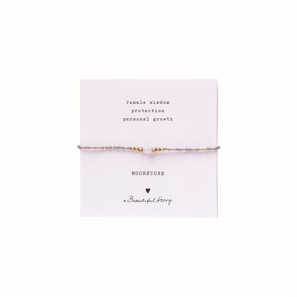 a beautiful story - Iris Card Moonstone Bracelet goldfarbig - WERTE FREUNDE