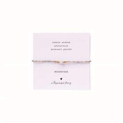a beautiful story - Iris Card Moonstone Bracelet goldfarbig - WERTE FREUNDE