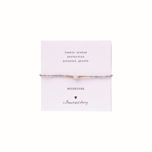 a beautiful story - Iris Card Moonstone Bracelet goldfarbig - WERTE FREUNDE