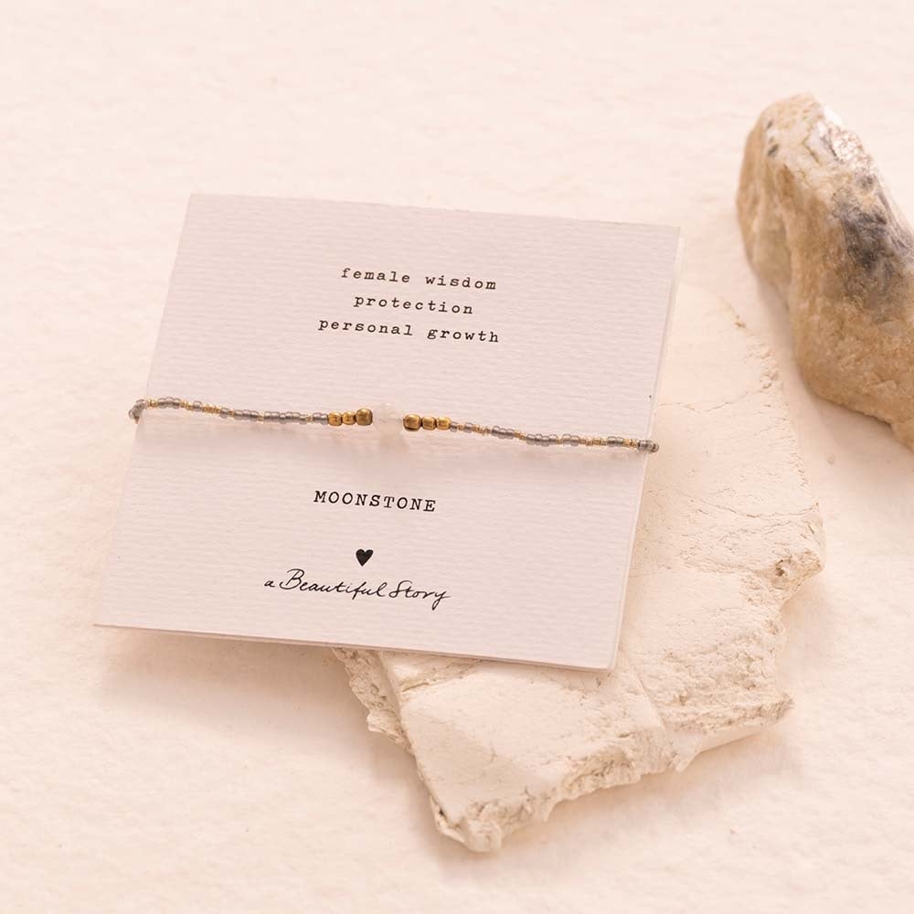 a beautiful story - Iris Card Moonstone Bracelet goldfarbig - WERTE FREUNDE