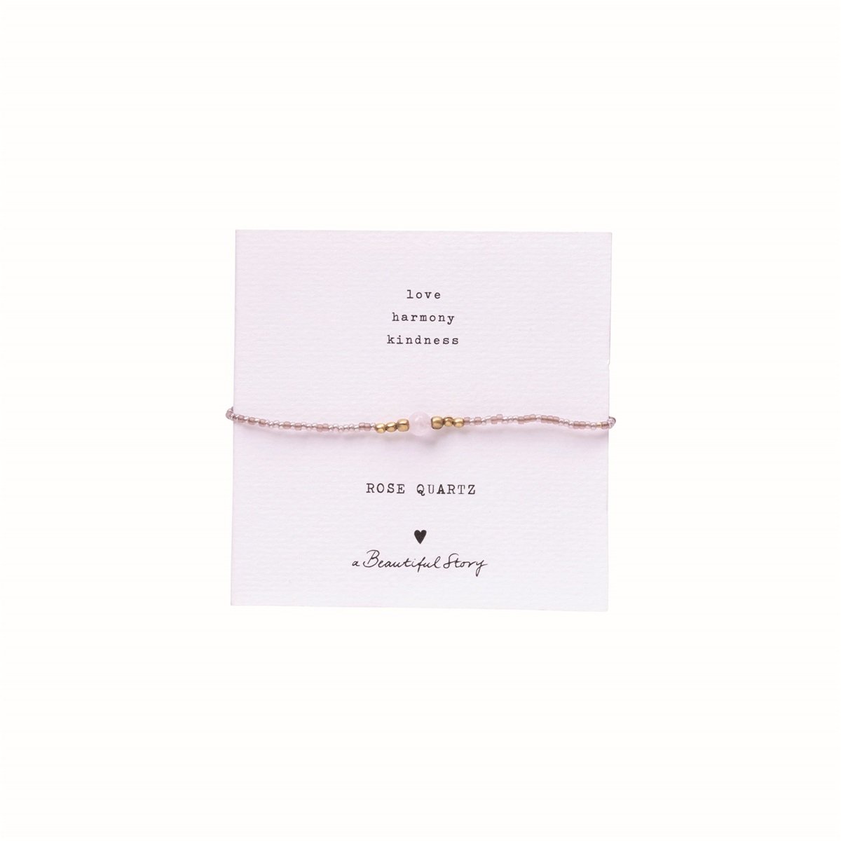 a beautiful story - Iris Card Rose Quartz Bracelet goldfarbig - WERTE FREUNDE