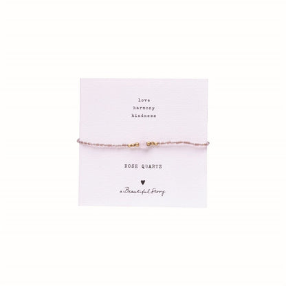 a beautiful story - Iris Card Rose Quartz Bracelet goldfarbig - WERTE FREUNDE