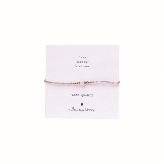 a beautiful story - Iris Card Rose Quartz Bracelet goldfarbig - WERTE FREUNDE