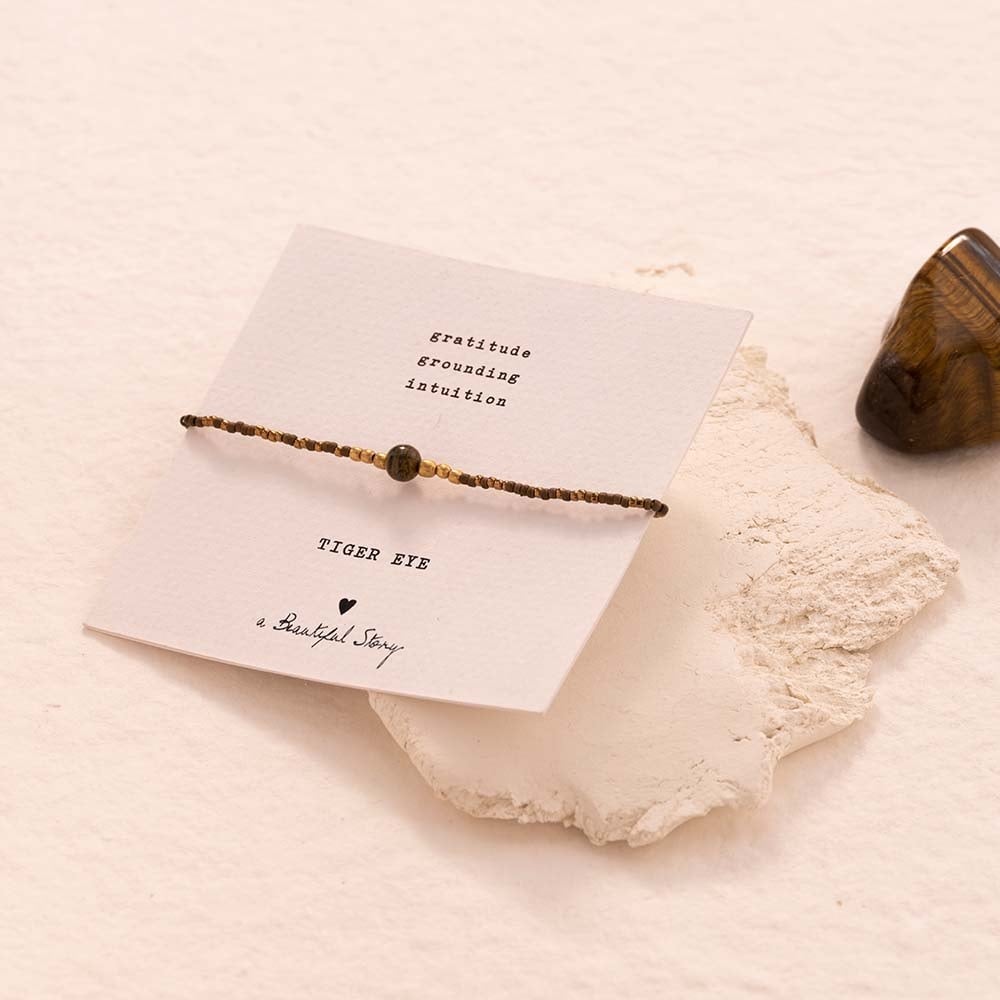 a beautiful story - Iris Card Tiger Eye Bracelet GC - WERTE FREUNDE