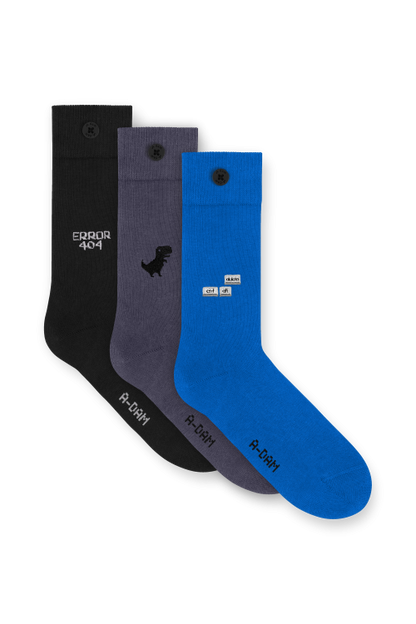 A-dam - Casual Socks 3P Computer Says No Maya 96 - WERTE FREUNDE