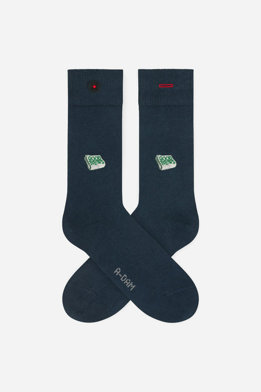 A-dam - Socks Blue Good News - WERTE FREUNDE