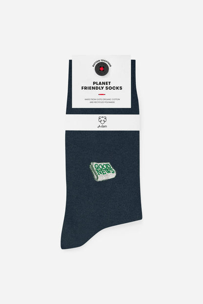 A-dam - Socks Blue Good News - WERTE FREUNDE