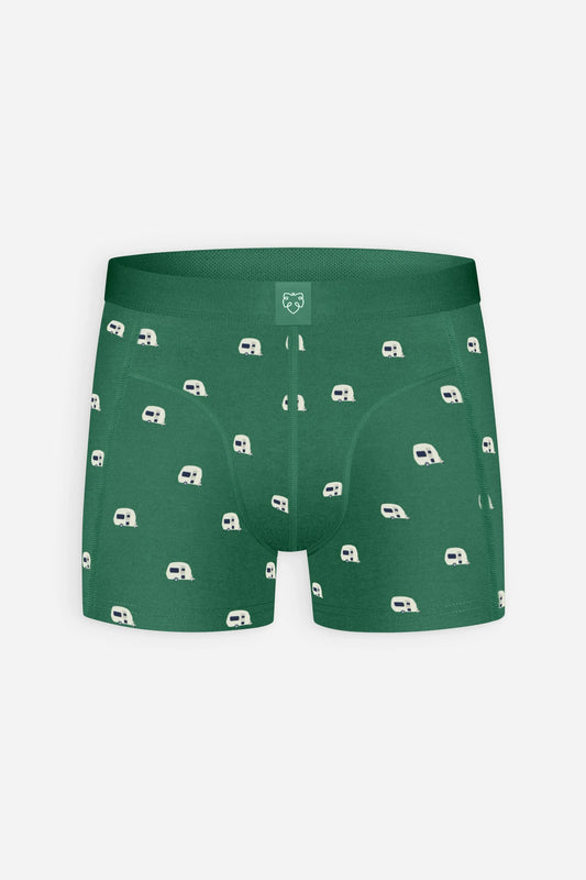 A-dam - Boxer Brief Print Green Caravan - WERTE FREUNDE