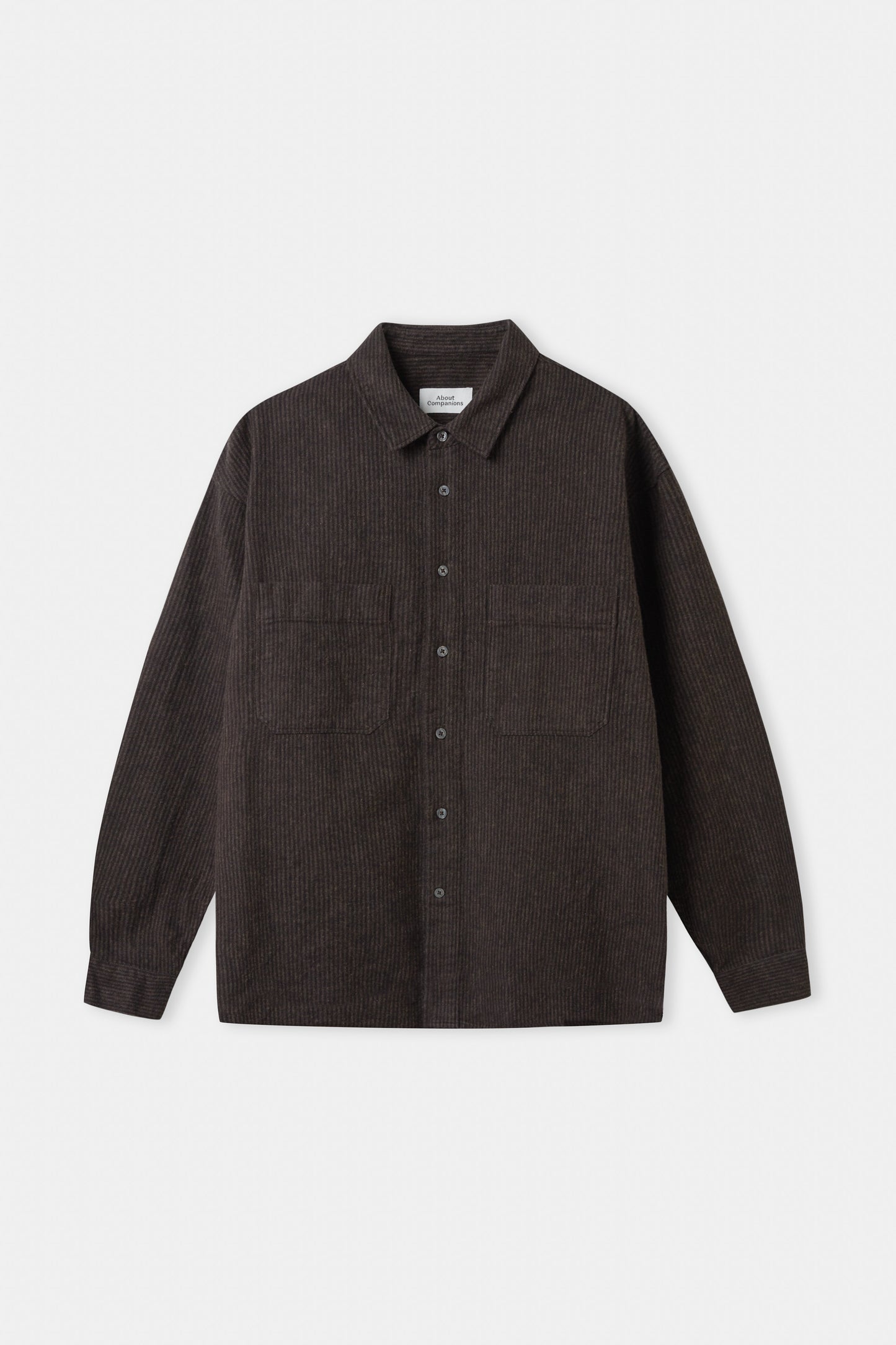 About Companions - DARIO shirt striped brown - WERTE FREUNDE