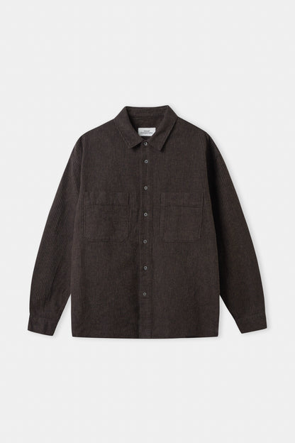 About Companions - DARIO shirt striped brown - WERTE FREUNDE