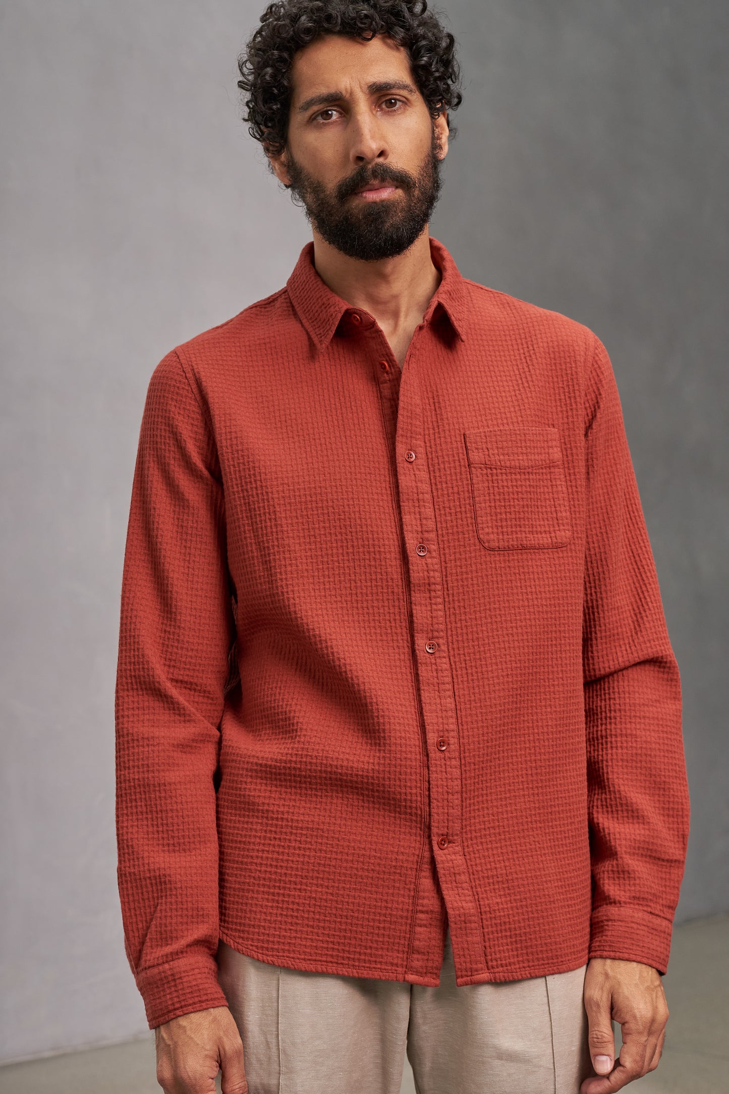 About Companions - KEN shirt eco crepe rust - WERTE FREUNDE