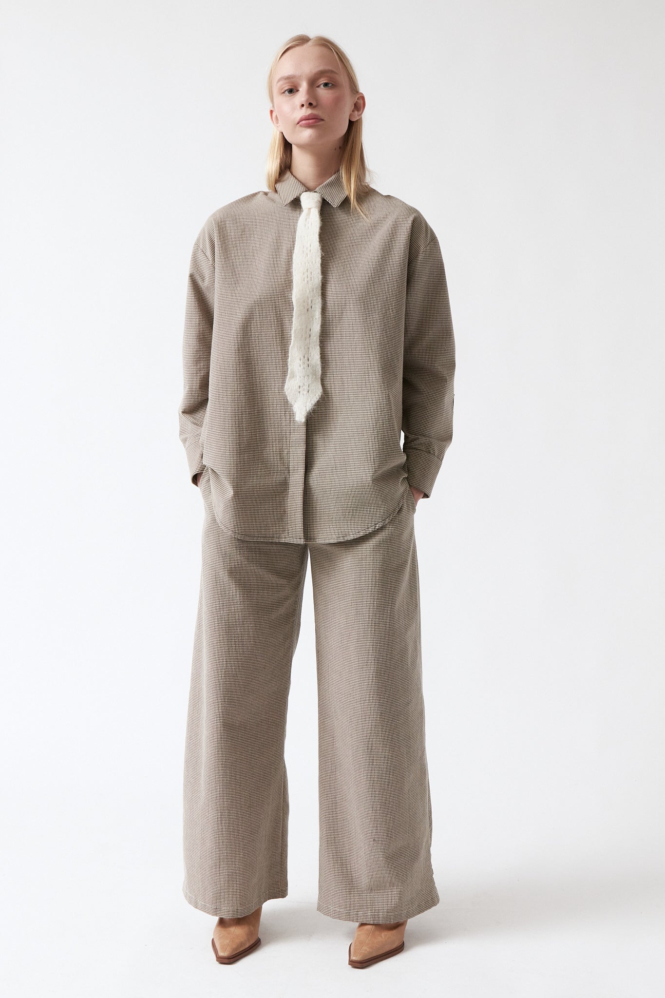 amt. - Honey Shirt Beige & Black Vichy - WERTE FREUNDE