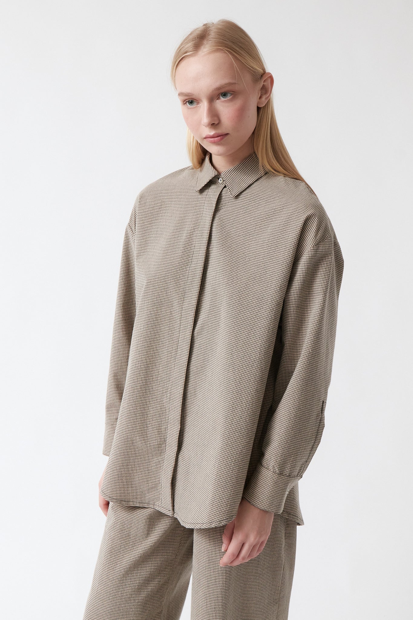 amt. - Honey Shirt Beige & Black Vichy - WERTE FREUNDE