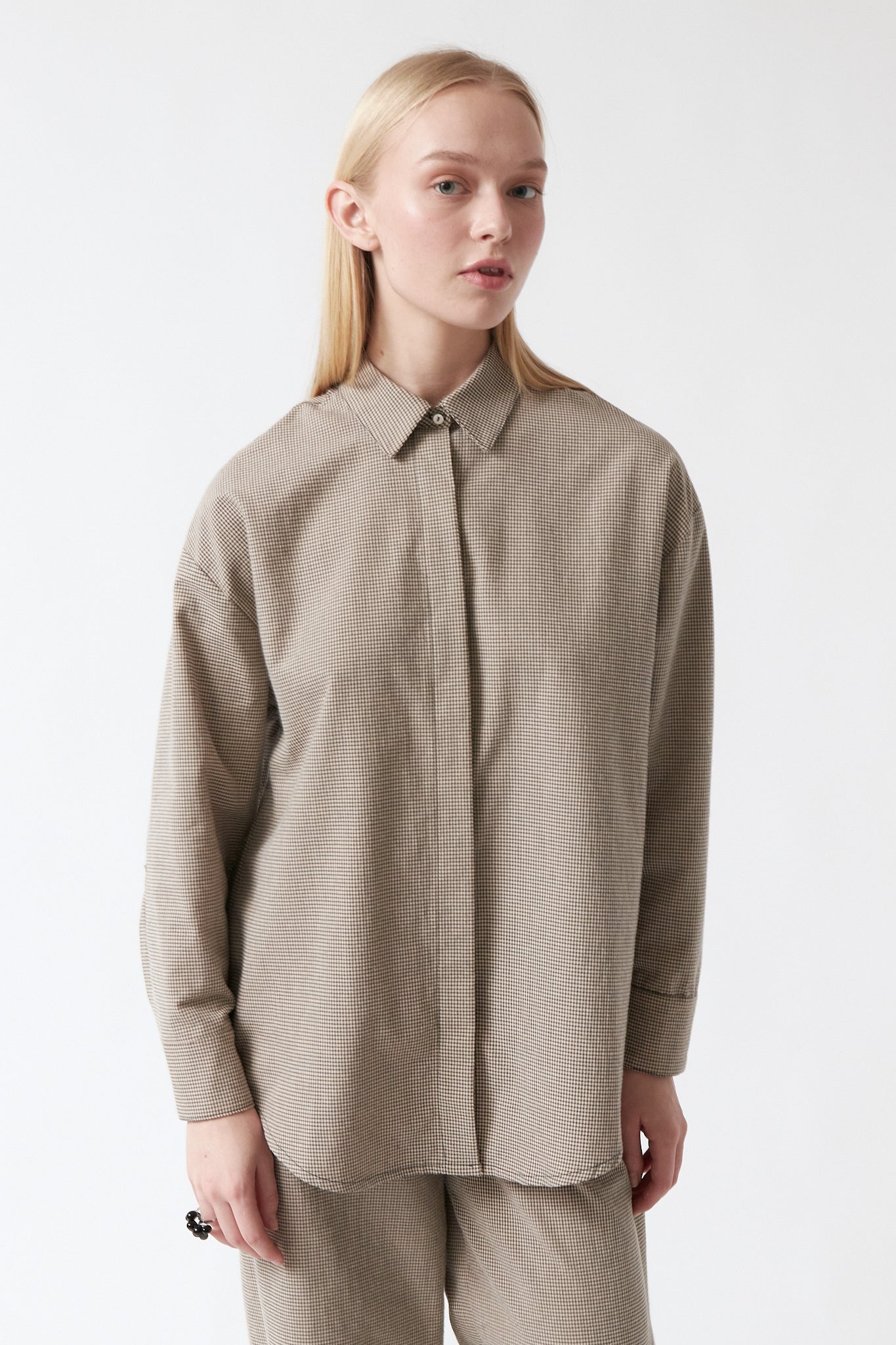 amt. - Honey Shirt Beige & Black Vichy - WERTE FREUNDE