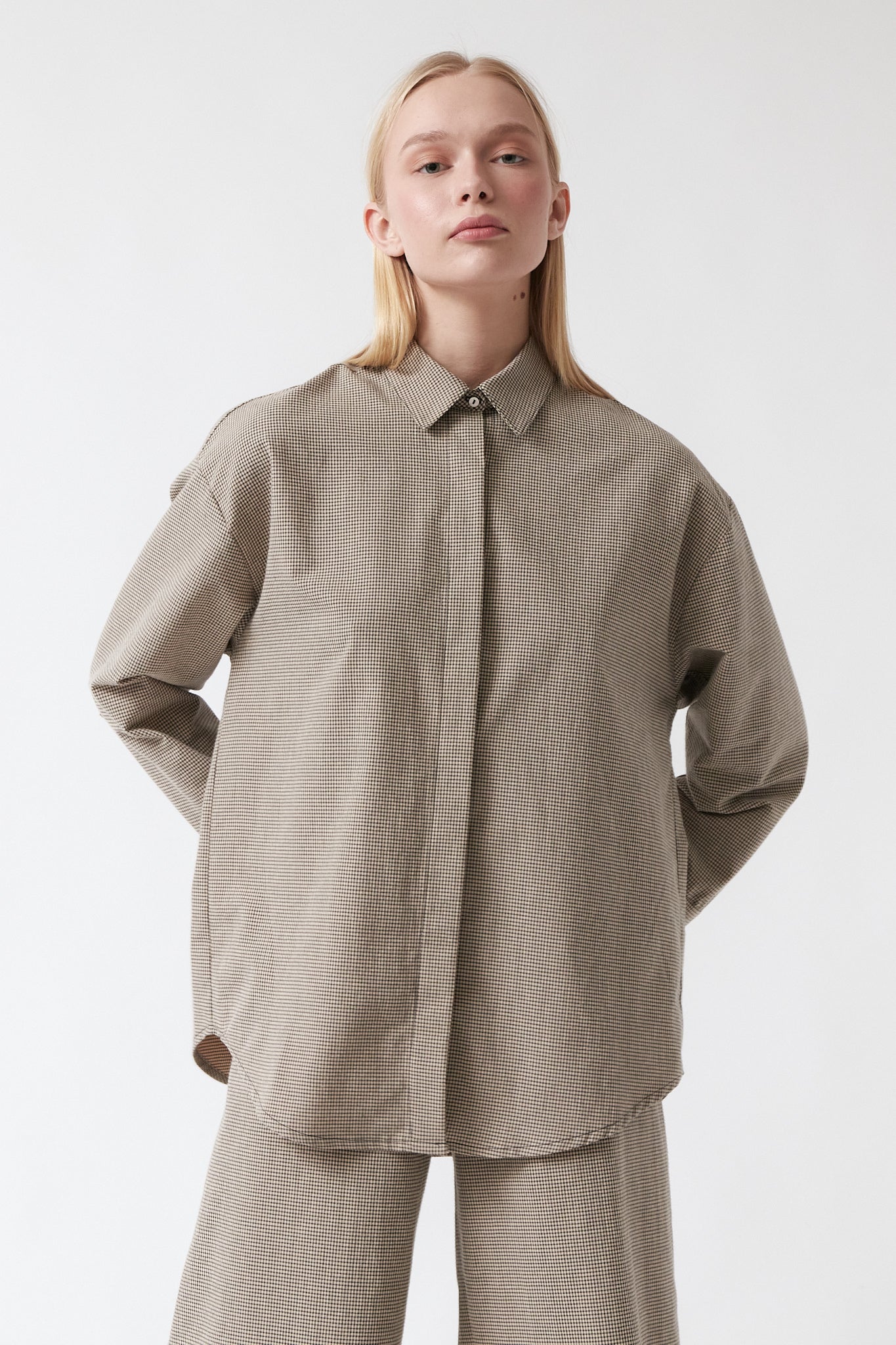 amt. - Honey Shirt Beige & Black Vichy - WERTE FREUNDE