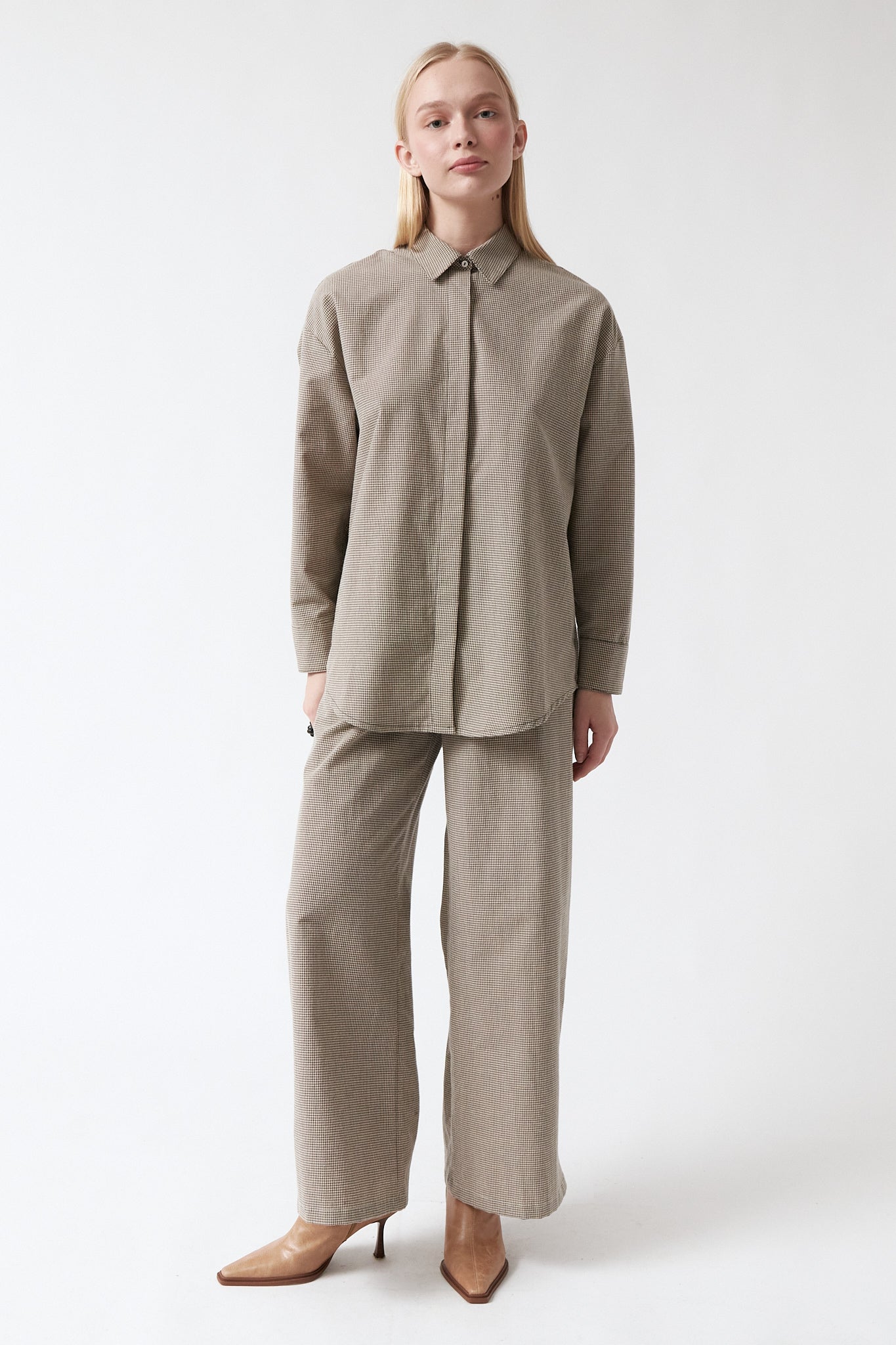 amt. - Honey Shirt Beige & Black Vichy - WERTE FREUNDE