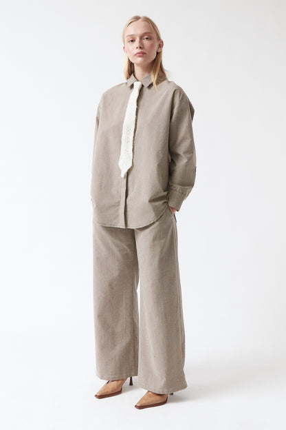 amt. - Honey Shirt Beige & Black Vichy - WERTE FREUNDE