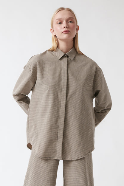 amt. - Honey Shirt Beige & Black Vichy - WERTE FREUNDE