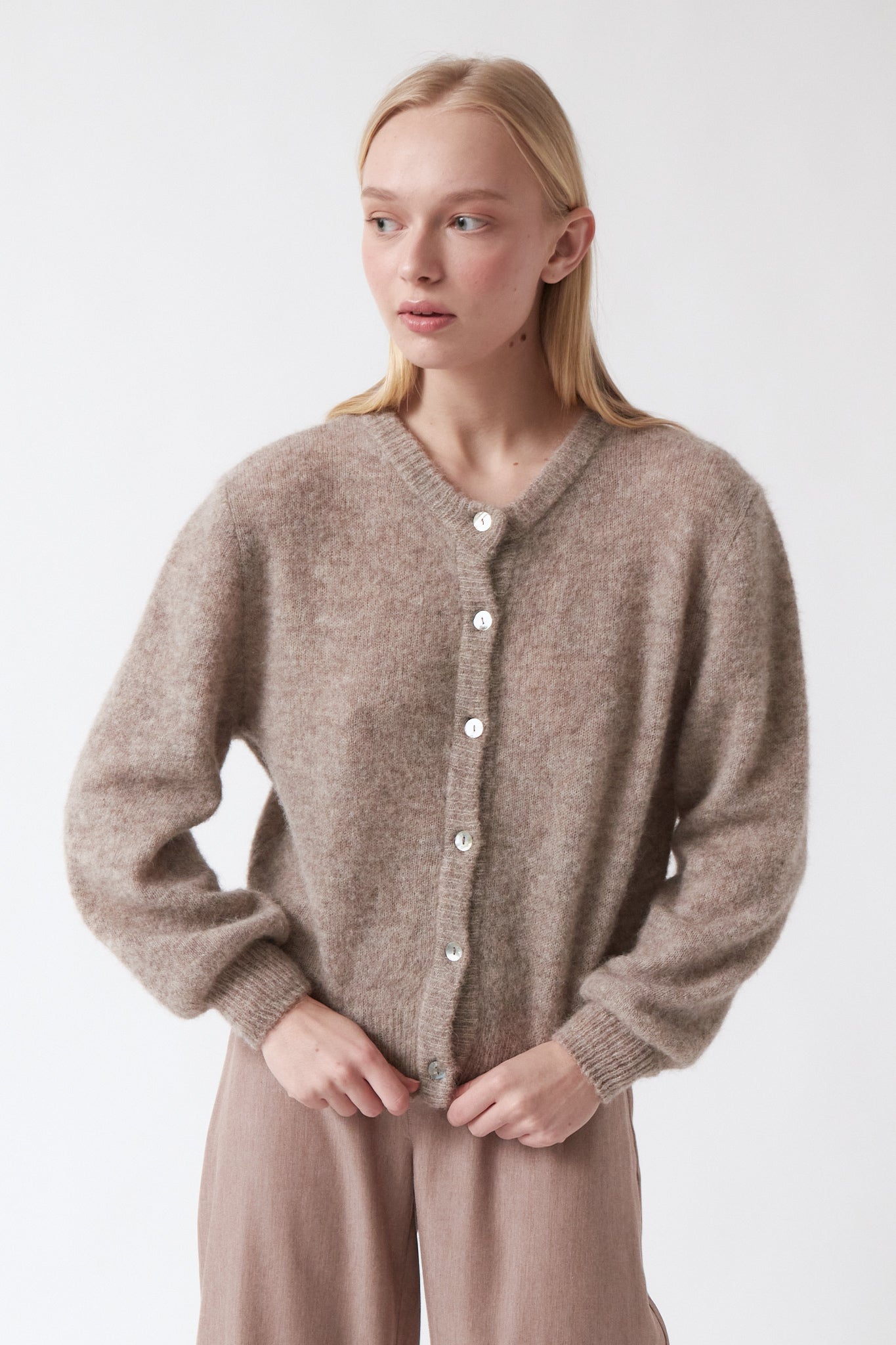 amt. - Galeta Cardigan Visone - WERTE FREUNDE