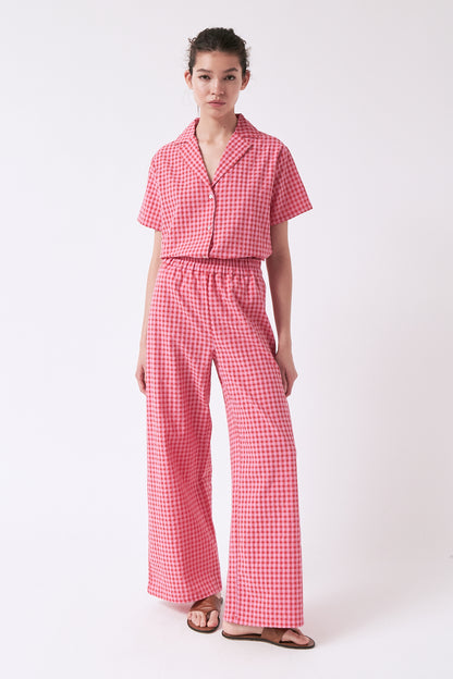 amt. - Crush Pants Vichy Red Pink - WERTE FREUNDE