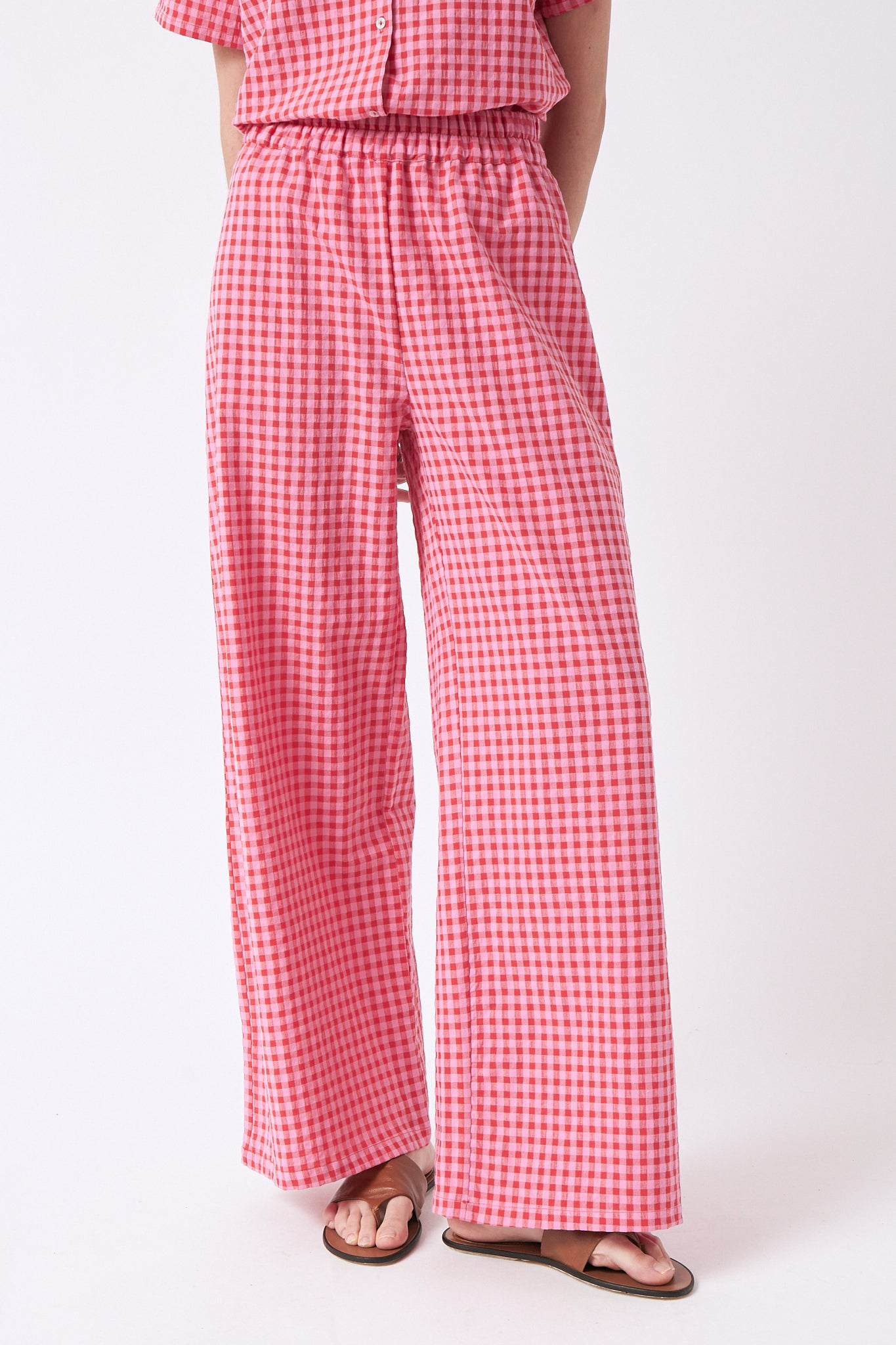 amt. - Crush Pants Vichy Red Pink - WERTE FREUNDE