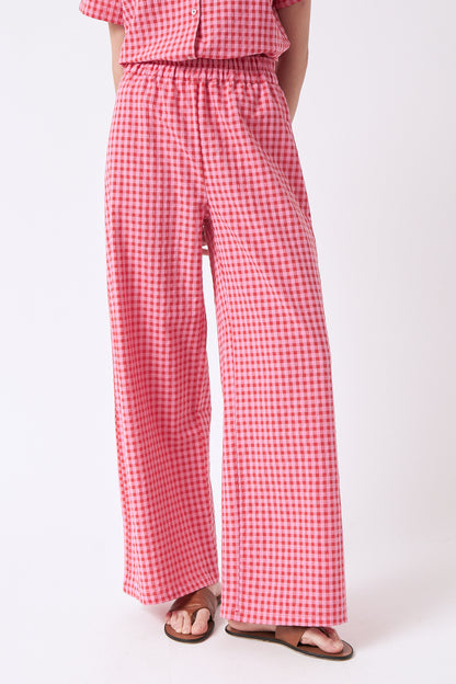 amt. - Crush Pants Vichy Red Pink - WERTE FREUNDE