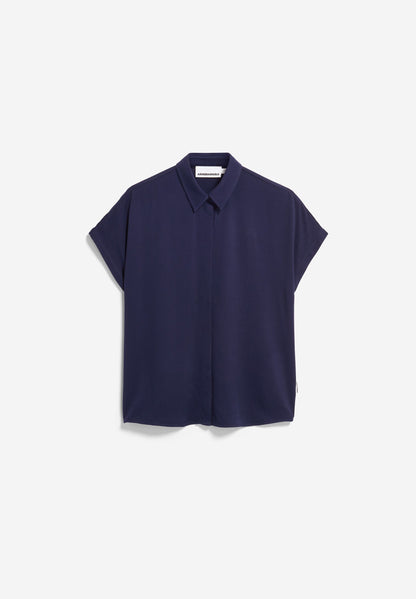 Armedangels - LARISAANA KURZARMBLUSE tinted navy - WERTE FREUNDE