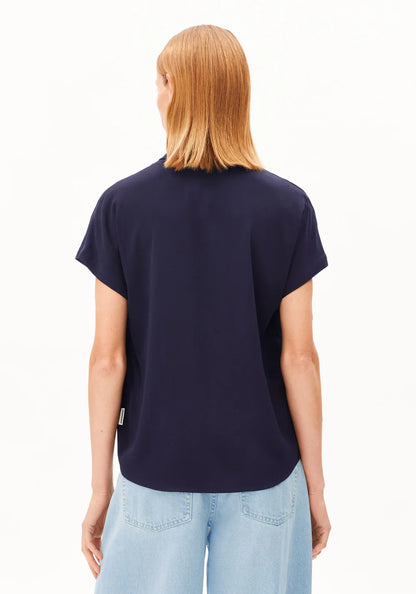 Armedangels - LARISAANA KURZARMBLUSE tinted navy - WERTE FREUNDE