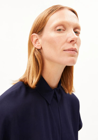 Armedangels - LARISAANA KURZARMBLUSE tinted navy - WERTE FREUNDE