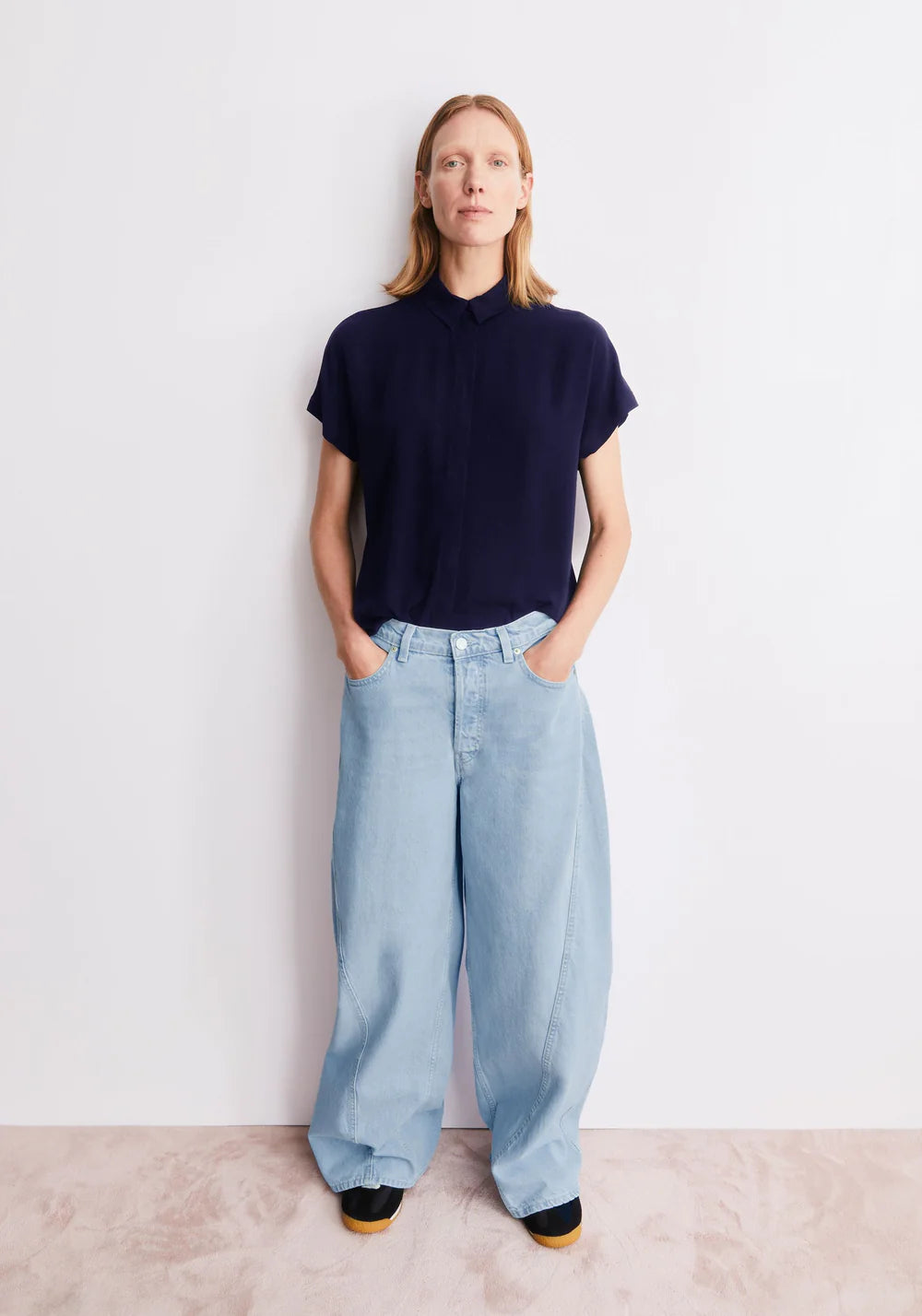 Armedangels - LARISAANA KURZARMBLUSE tinted navy - WERTE FREUNDE
