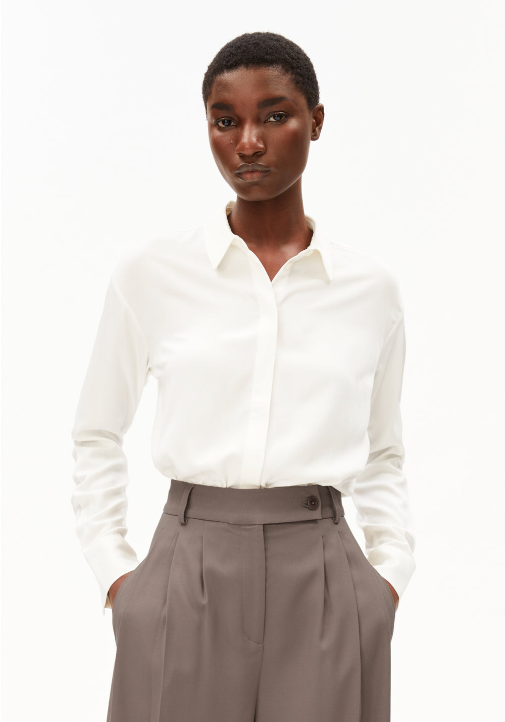 Armedangels - LARISAANA LONGSLEEVE Bluse langarm off white - WERTE FREUNDE