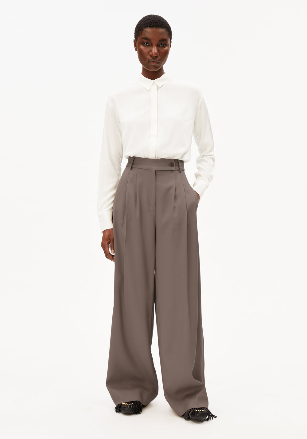 Armedangels - LARISAANA LONGSLEEVE Bluse langarm off white - WERTE FREUNDE