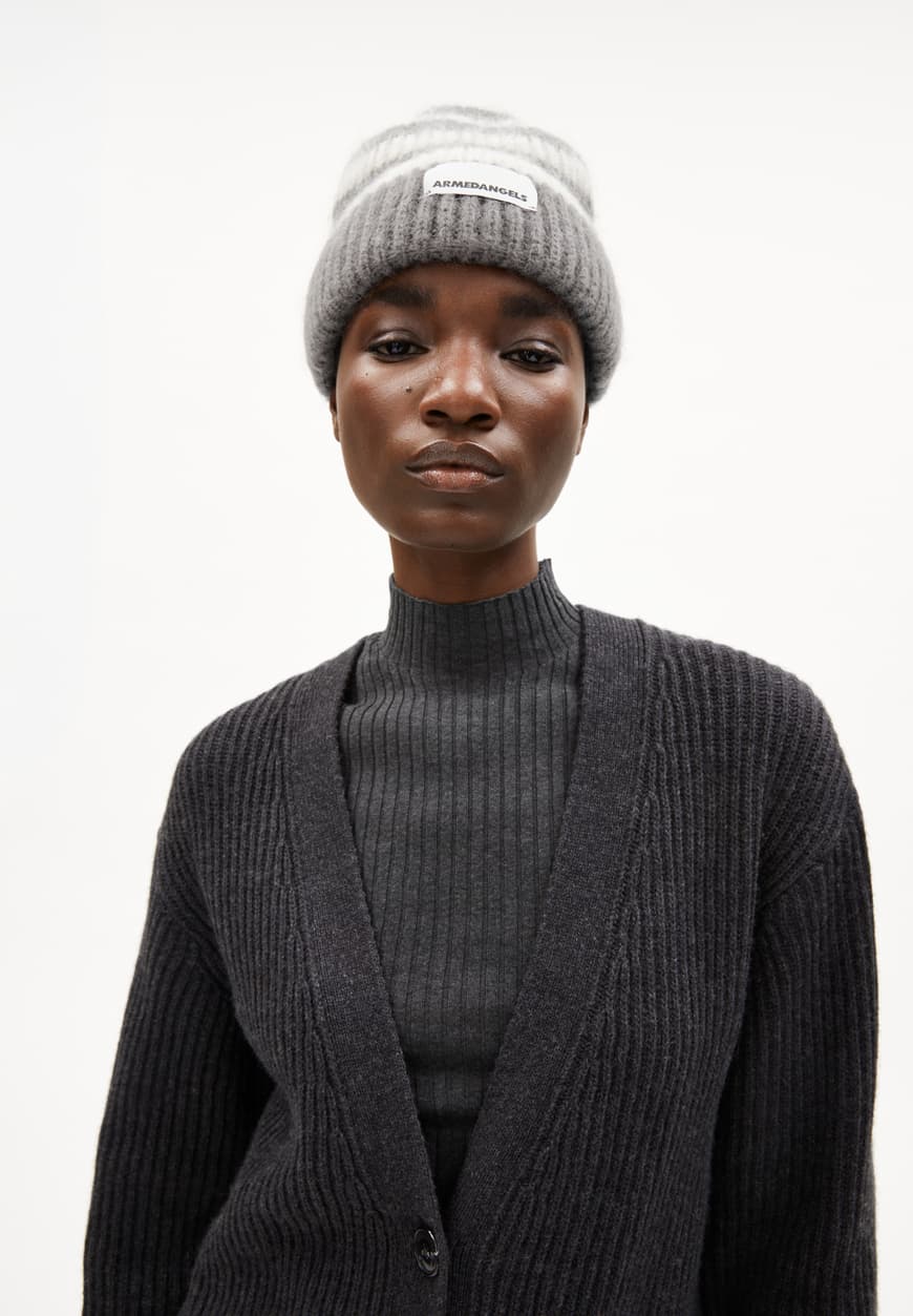 Armedangels - MAIYAA Strick Cardigan steel melange - WERTE FREUNDE