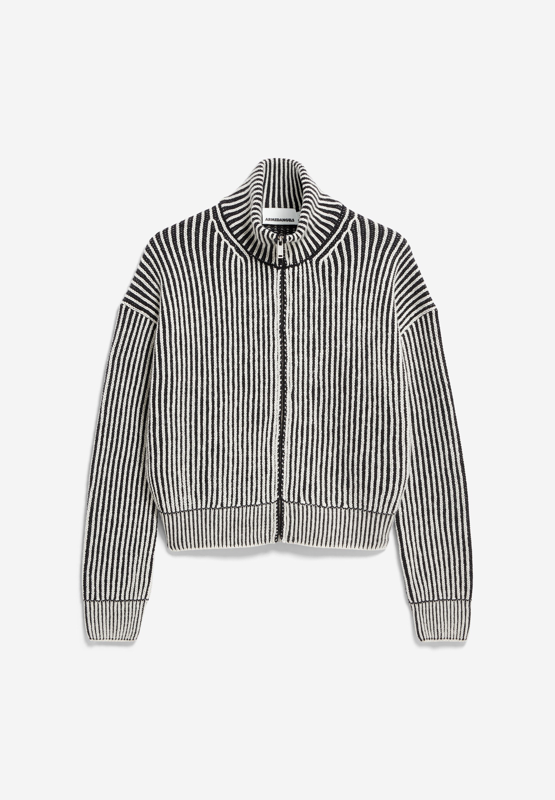 Armedangels - MEDEAA VANISE Strick Cardigan black-oatmilk - WERTE FREUNDE