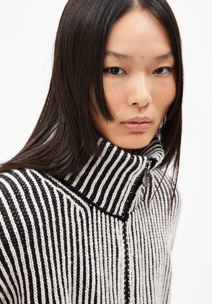 Armedangels - MEDEAA VANISE Strick Cardigan black-oatmilk - WERTE FREUNDE